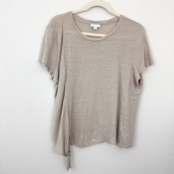 J. Jill Womens Love Linen Short Sleeve Top Shirt Sz XL 100% Linen Minimal Summer - Picture 1 of 7